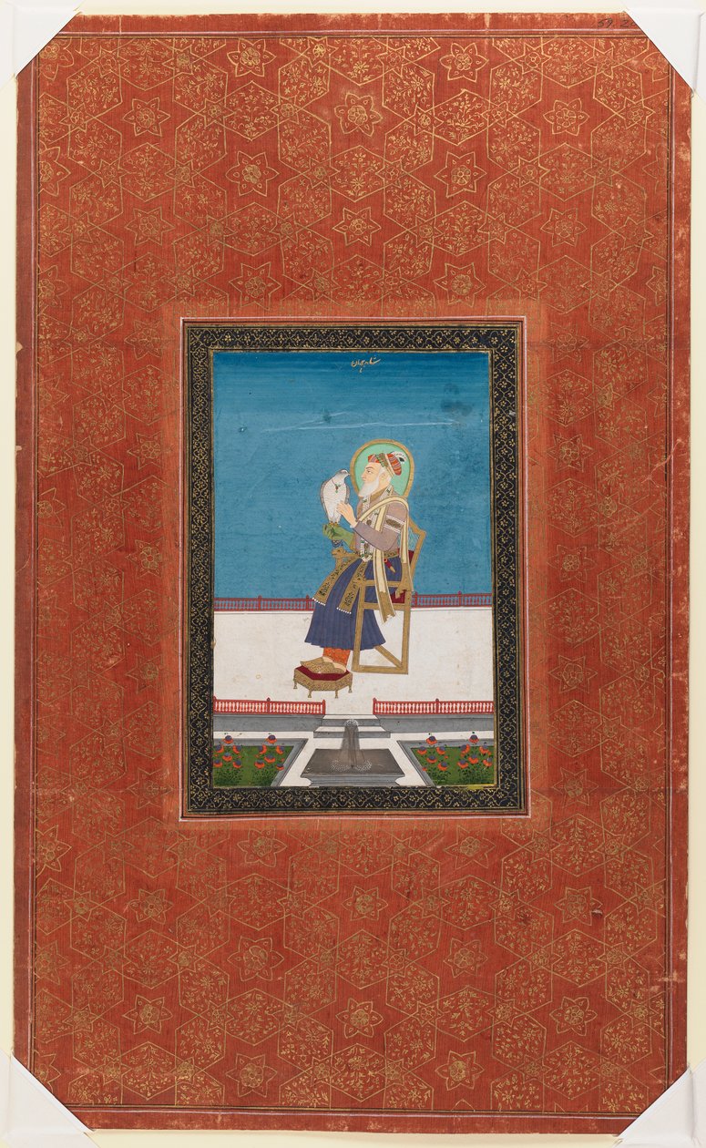 Shah Jahan con un falco, 1875-1900 da Indian School