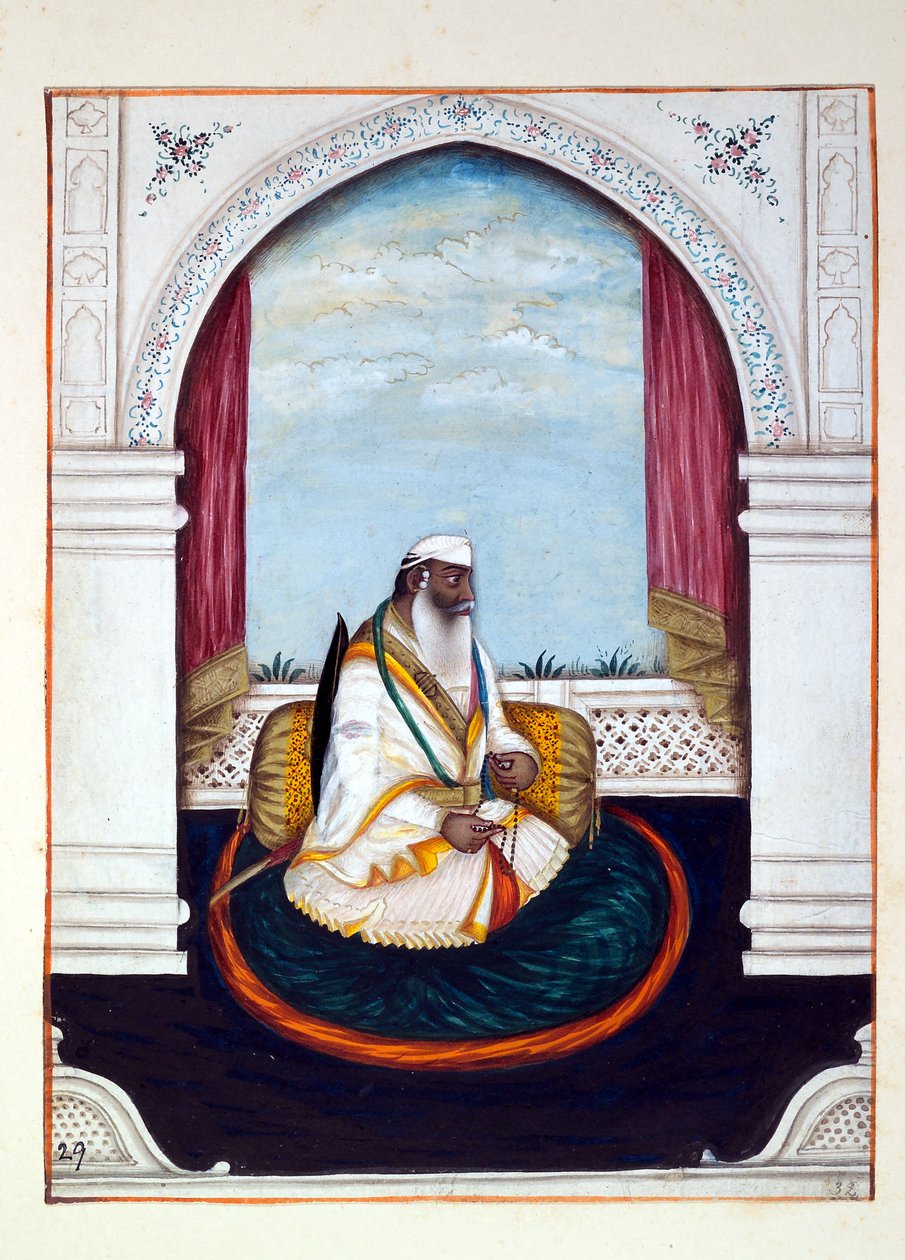 Sirdar Atr Singh, dal Regno del Punjab, i suoi Sovrani e Capi, volume II, un volume di 30 studi ad acquerello di un artista indiano non identificato, c.1840 da Indian School