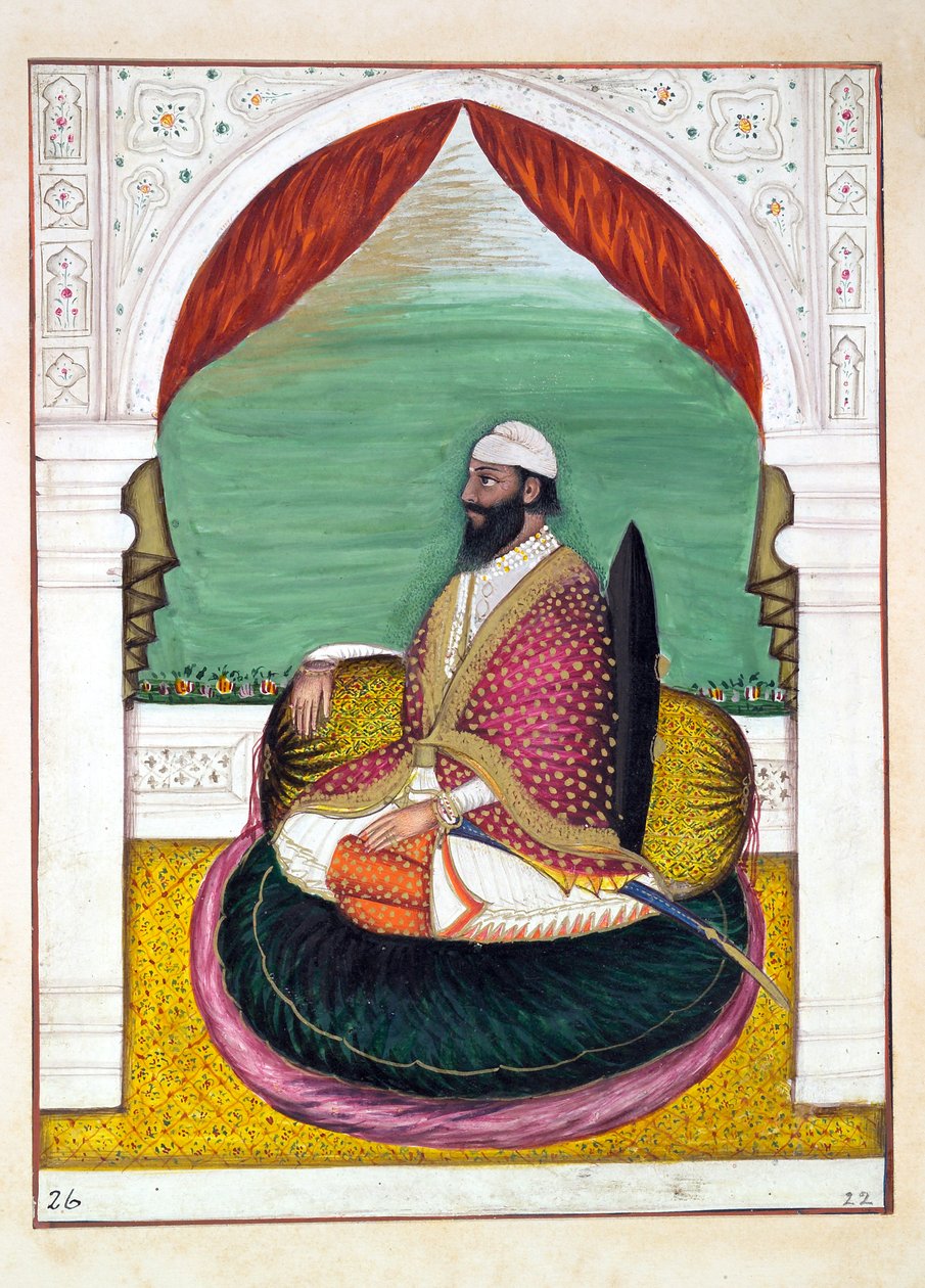 Sirdar Mangal Singh, dal Regno del Punjab, i suoi Sovrani e Capi, volume I, un volume di 27 studi ad acquerello di un artista indiano non identificato, c.1840 da Indian School