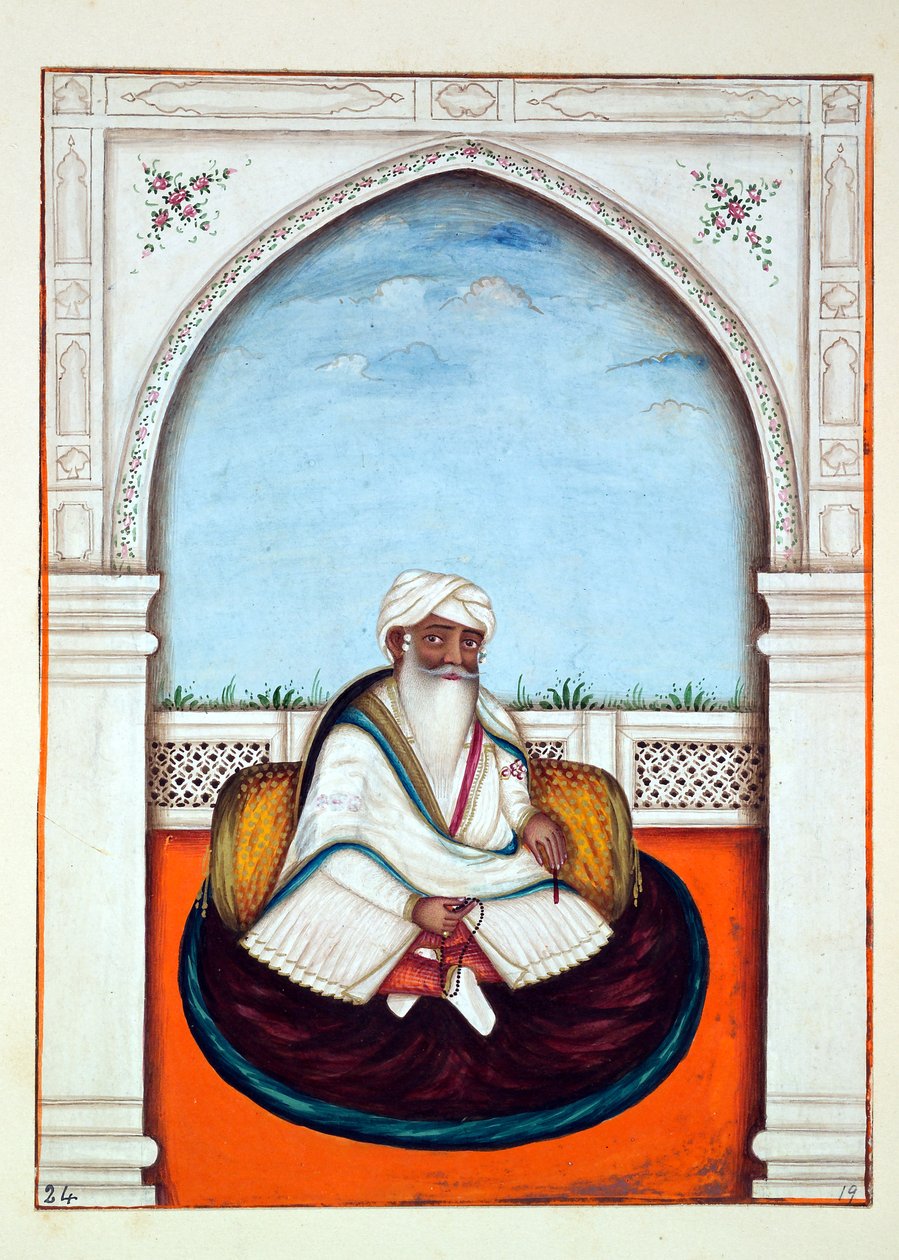 Sirdar Sham Singh, dal Regno del Punjab, i suoi Sovrani e Capi, volume I, un volume di 27 studi ad acquerello di un artista indiano non identificato, c.1840 da Indian School