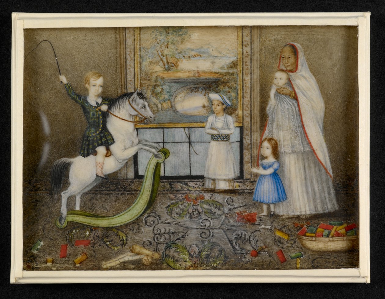 I figli di Sir John e Lady Login con la loro Ayah e compagno di giochi indiano, c.1846 da Indian School