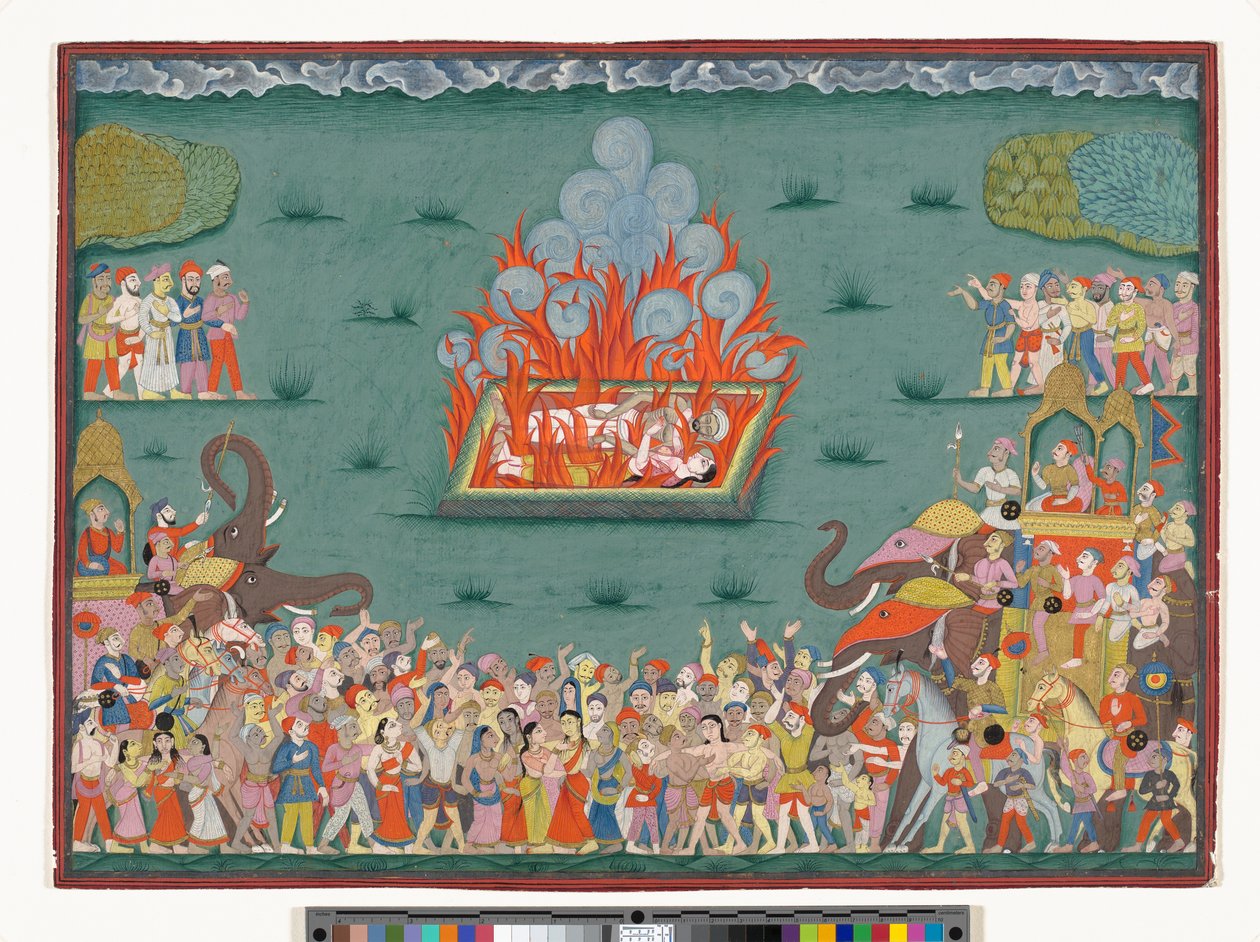Il Sati di Ramabai, moglie di Madhavrao Peshwa, c.1772-75 da Indian School