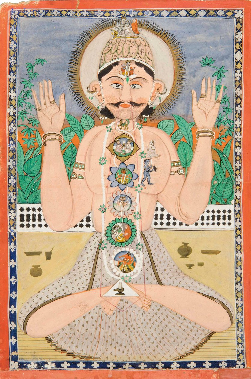 Il corpo sottile e i chakra, Punjab Hills, c.1850 da Indian School