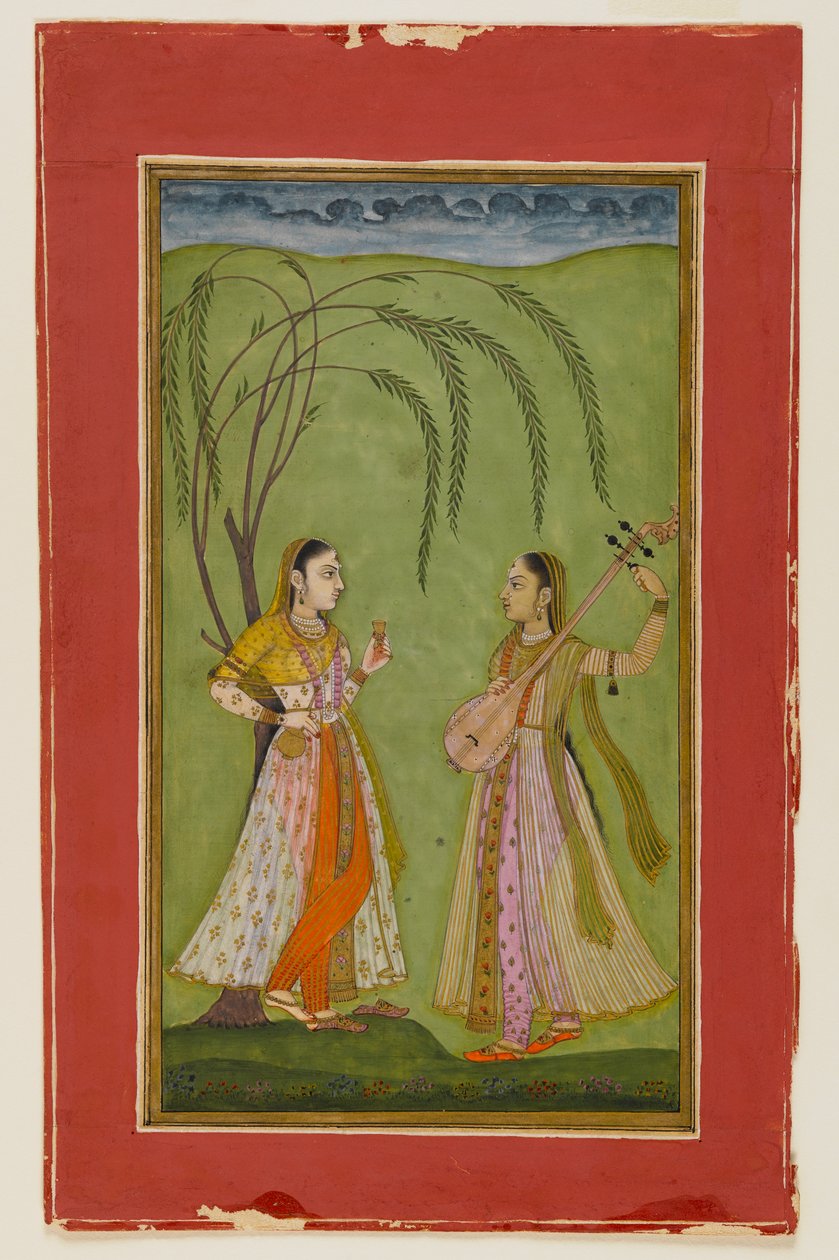 Due signore in un paesaggio, c.1725 da Indian School