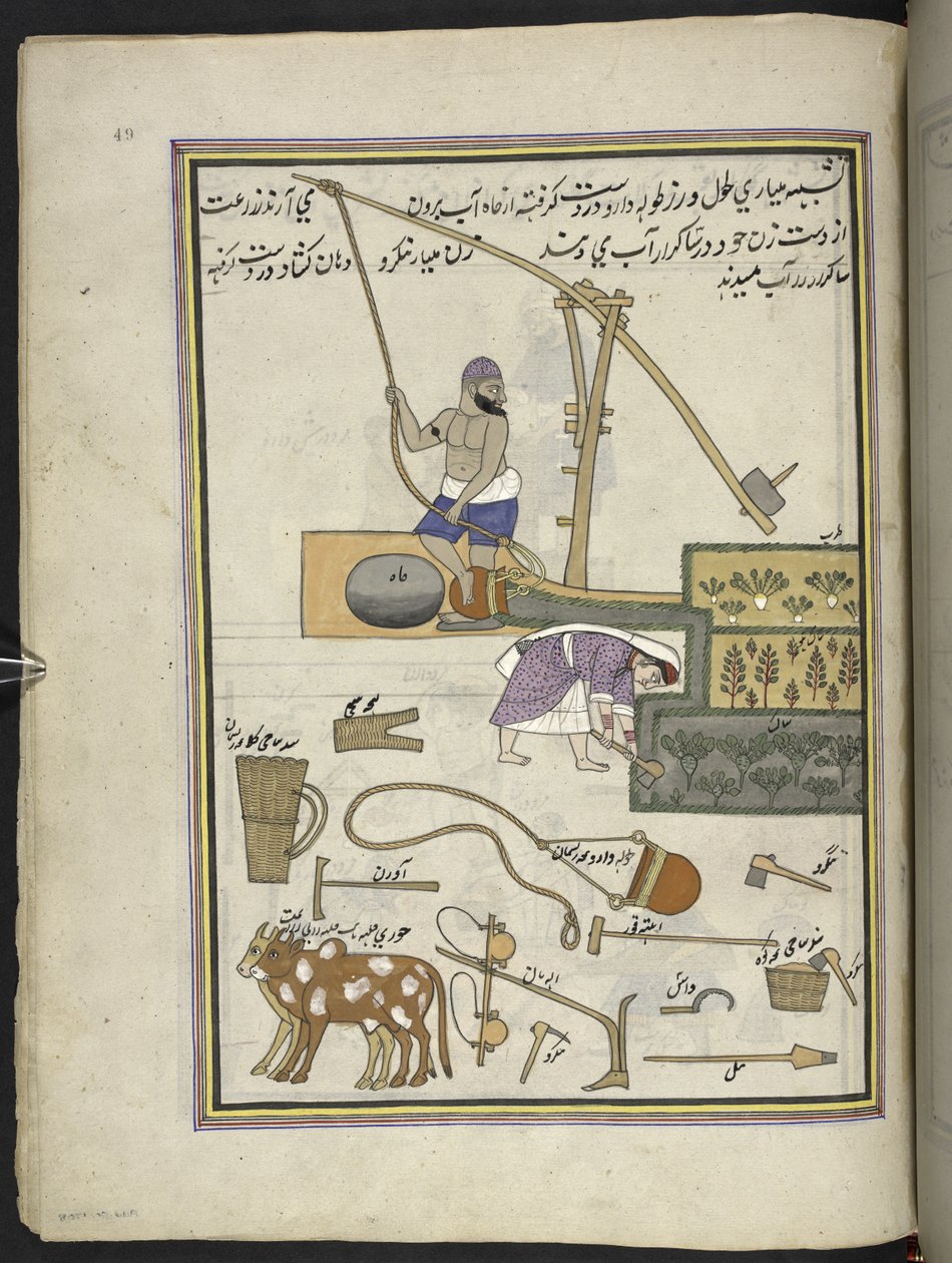 Coltivatori di ortaggi con pozzo da Indian School
