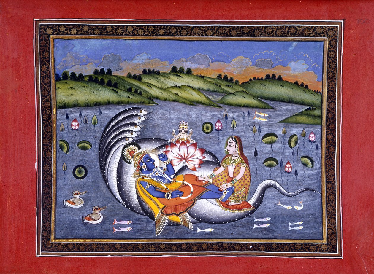 Vishnu e Lakshmi, illustrazione da 