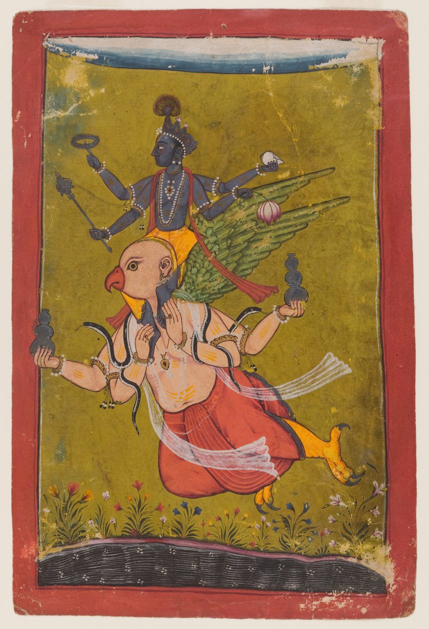 Vishnu su Garuda, c.1725 o prima da Indian School