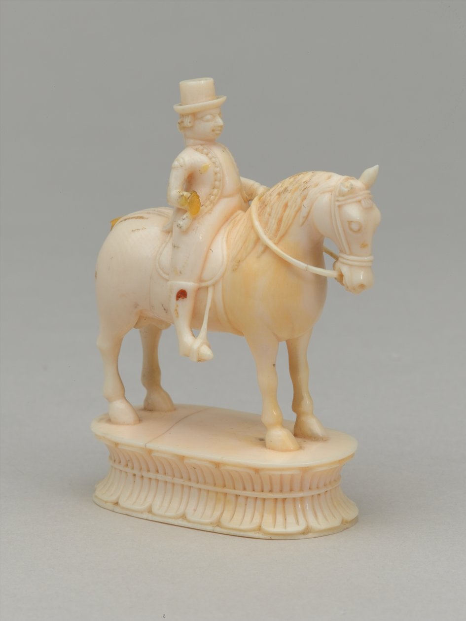 Cavaliere bianco, pezzo degli scacchi, India, circa 1820 da Indian School