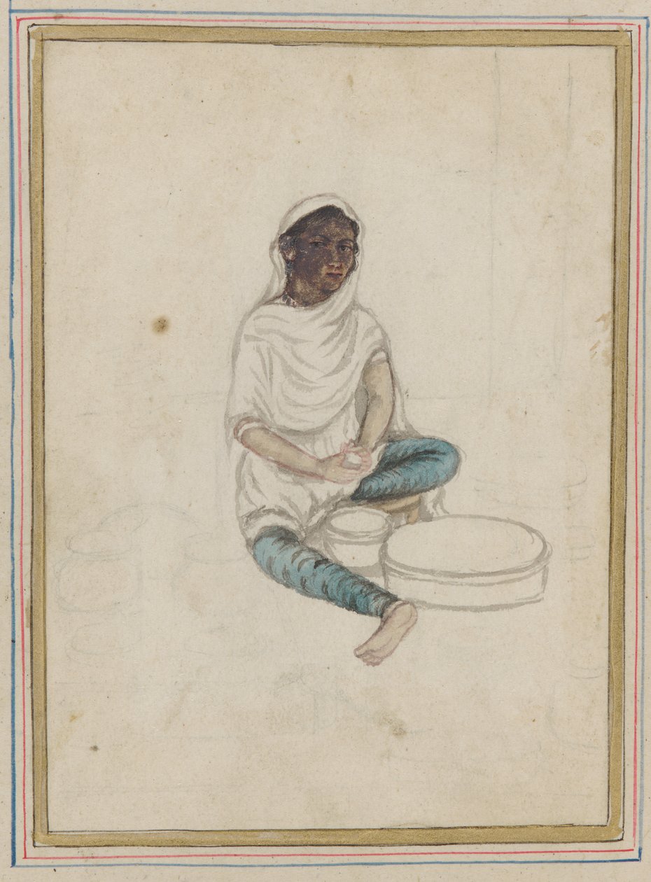 Donna che macina il grano da Indian School