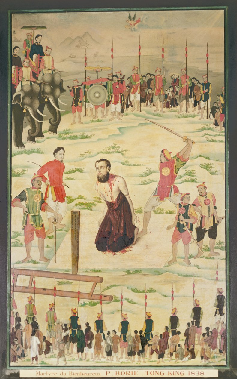 Un martire gesuita a Tonkin, Cina, 1838 da Indo Chinese School