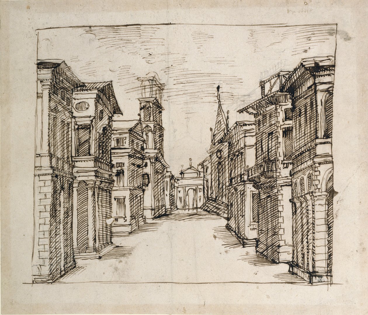 Una strada in prospettiva, c.1617 da Inigo Jones