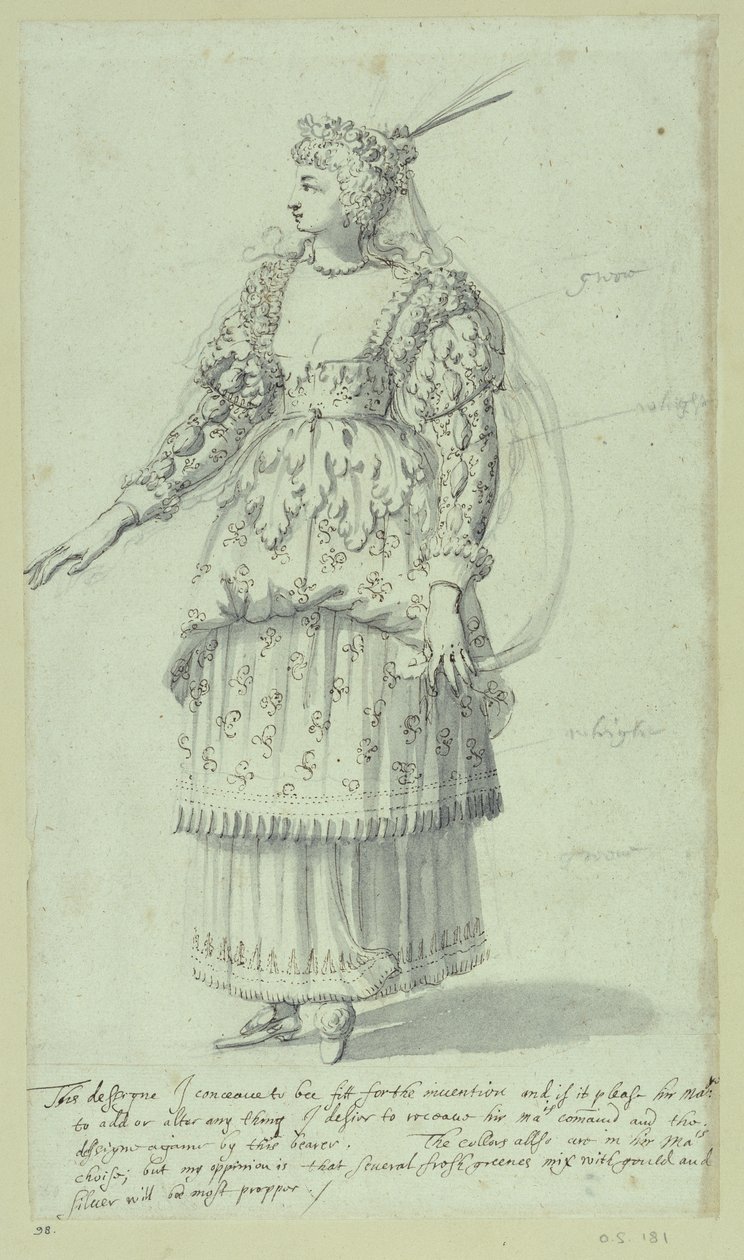 Chloris: schizzo finale per Henrietta Maria, c.1631 da Inigo Jones