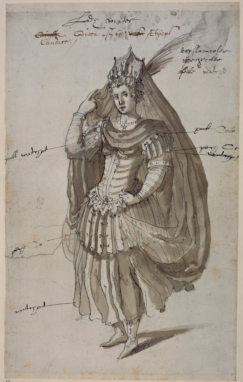 Regina Candace, c.1609 da Inigo Jones