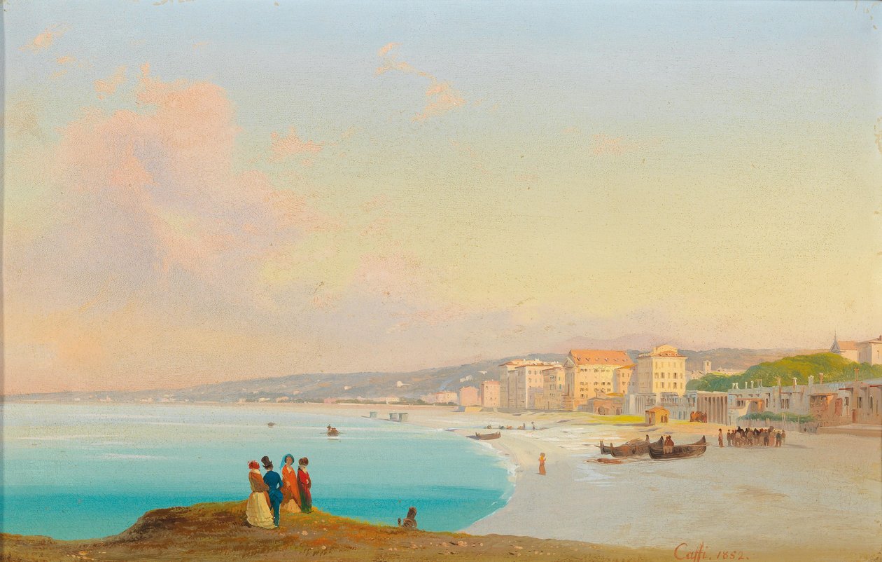 Nizza. Vista della spiaggia da Quai du Midi da Ippolito Caffi