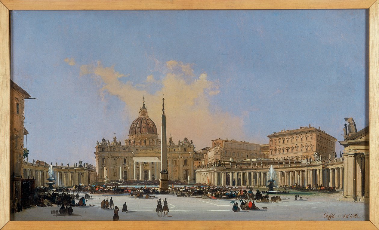 Benedizione papale in Piazza San Pietro da Ippolito Caffi
