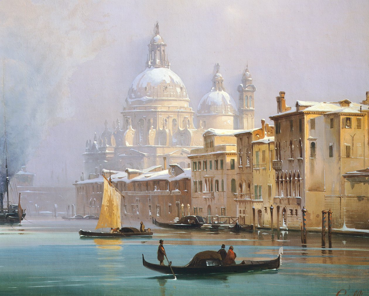 Venezia coperta di neve da Ippolito Caffi