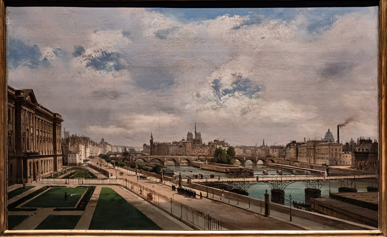 Veduta di Parigi dal Palazzo del Louvre da Ippolito Caffi