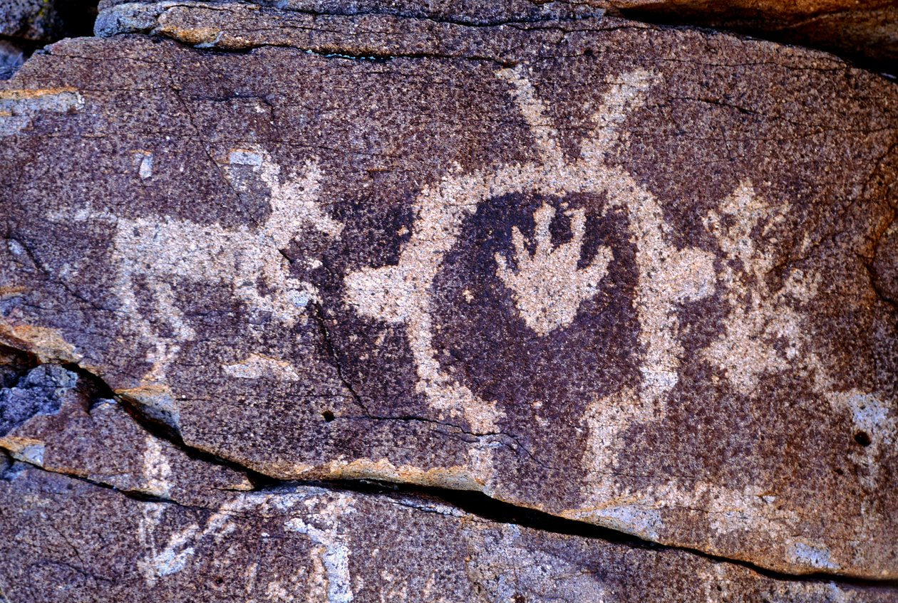 Petroglifo Anasazi (arte rupestre) incisioni nel Nuovo Messico da Ira Block