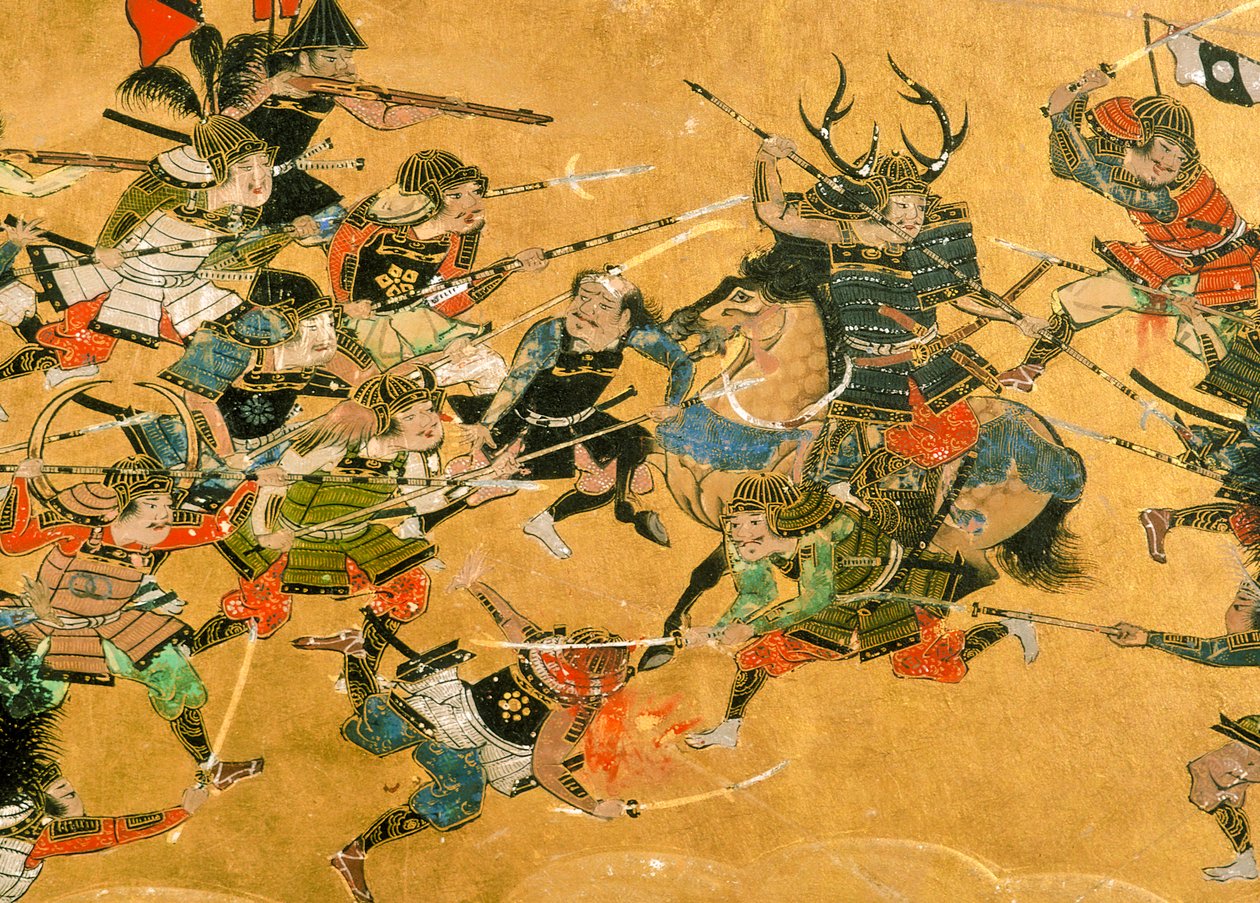 Pannelli centrali che raffigurano scene della Battaglia di Osaka, Giappone, 2005 da Ira Block