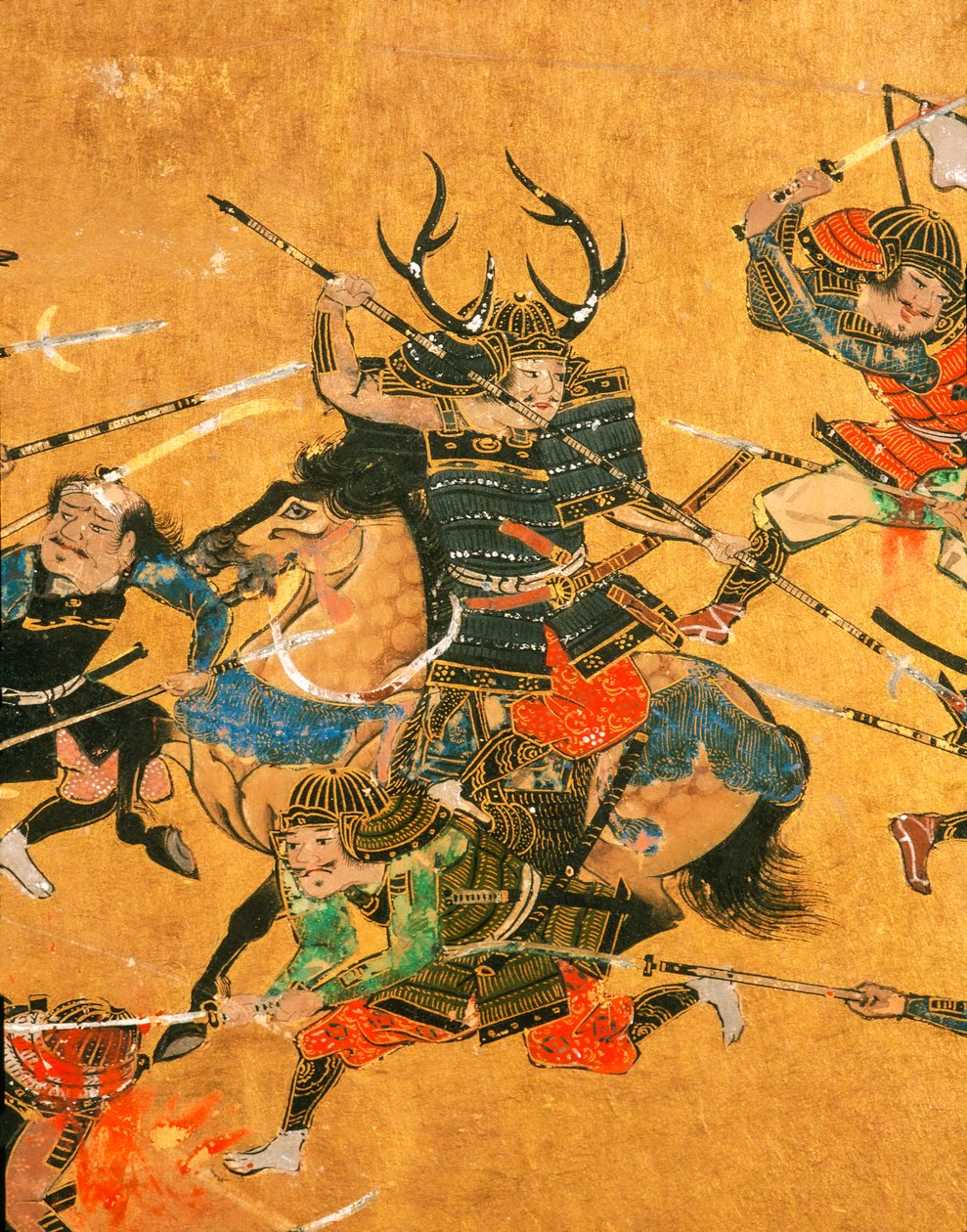 Samurai - 2 pannelli che raffigurano una scena dettagliata della Battaglia di Osaka, 2005 (foto) da Ira Block