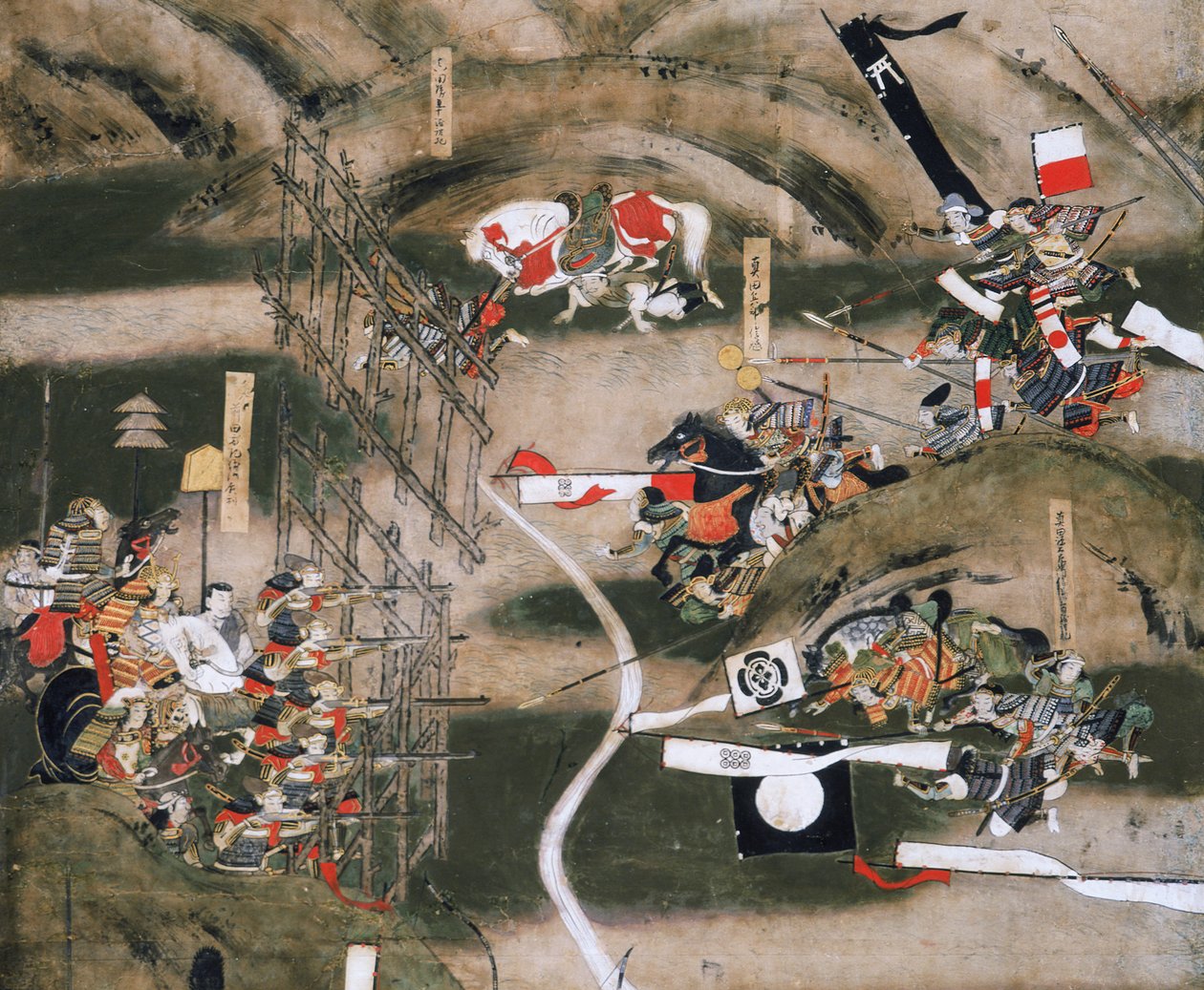 Schermo della Battaglia di Nagashino 1575, Museo del Castello di Osaka, 2005 (foto) da Ira Block