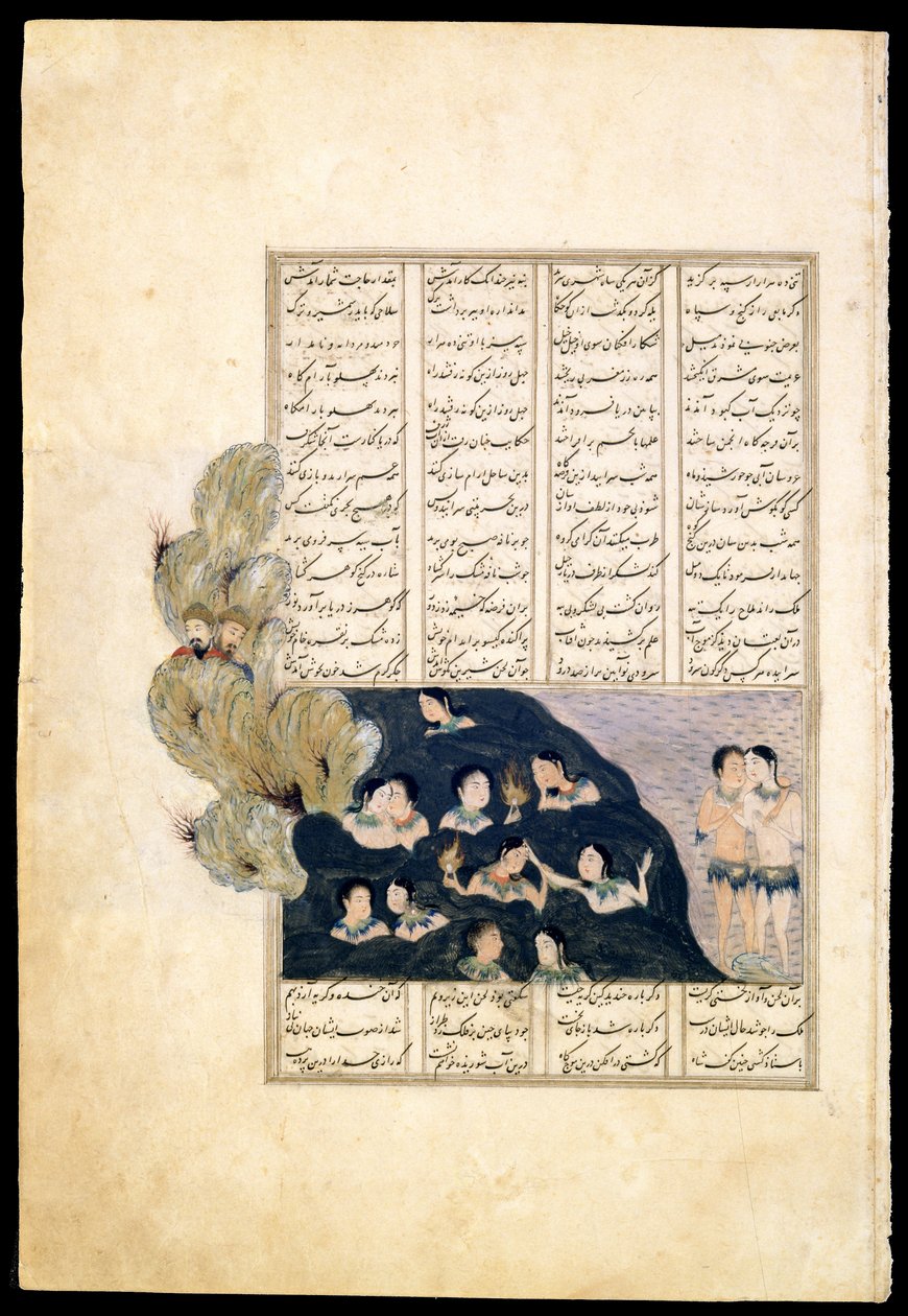 Iskander osserva le sirene. Miniatura dal manoscritto epico Iskandar-nameh da Iranian Master