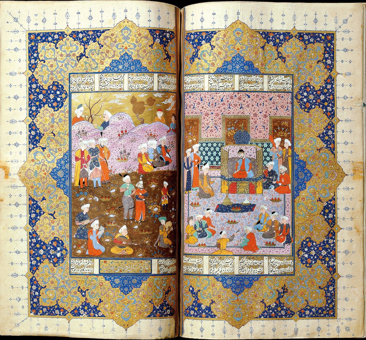 Ascensione al Trono di Shah Luhrasp, Miniatura dal manoscritto epico Shahname di Ferdowsi da Iranian Master