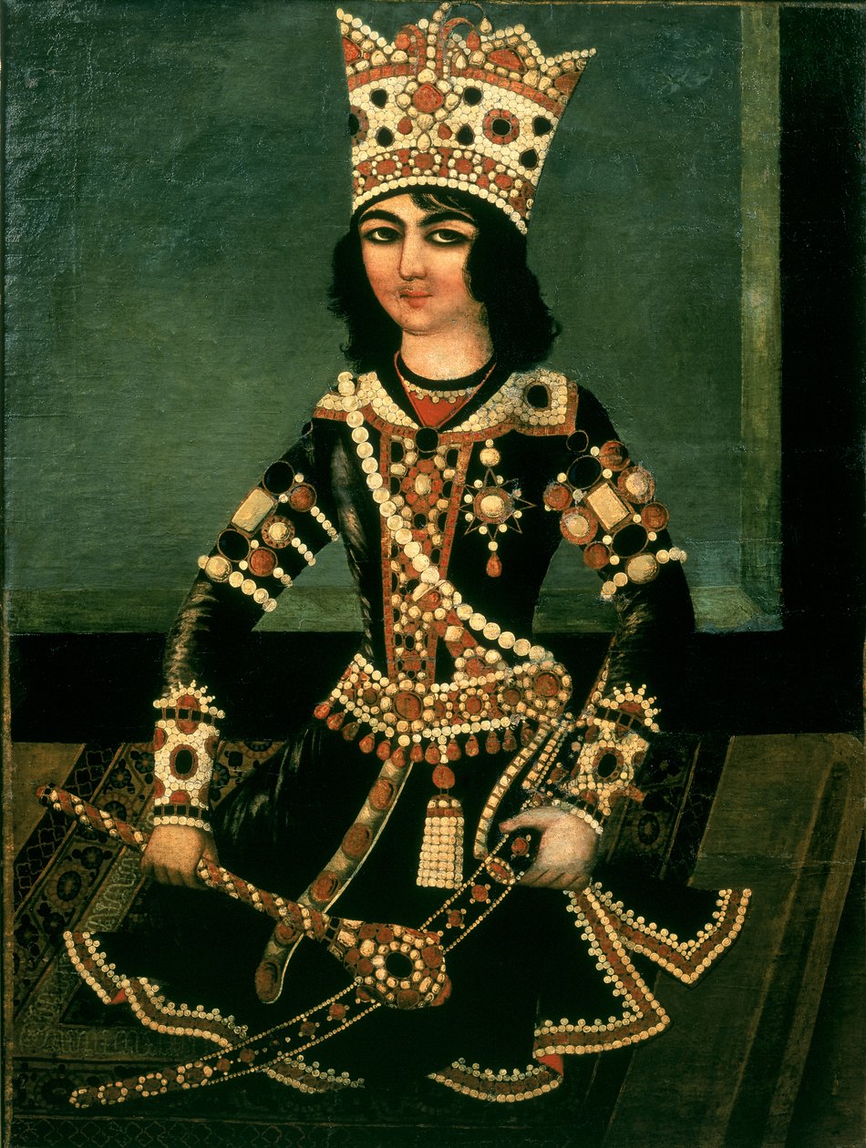 Ritratto di Abbas-Minza (c.1783-1833), Principe di Persia, figlio di Shah Fath Ali (regnò 1797-1834) da Iranian School