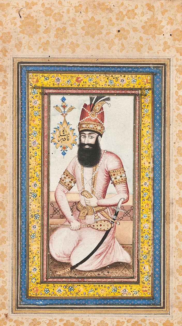 Ritratto di Nadir Shah, uno di una coppia con Karim Khan Zand da Iranian School
