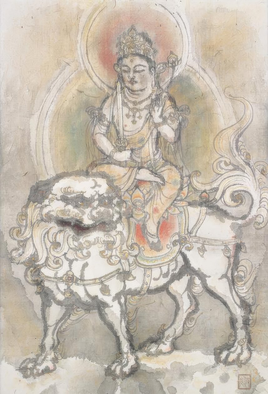 Irie Hako, Manjushri seduto su un leone da Irie Hako
