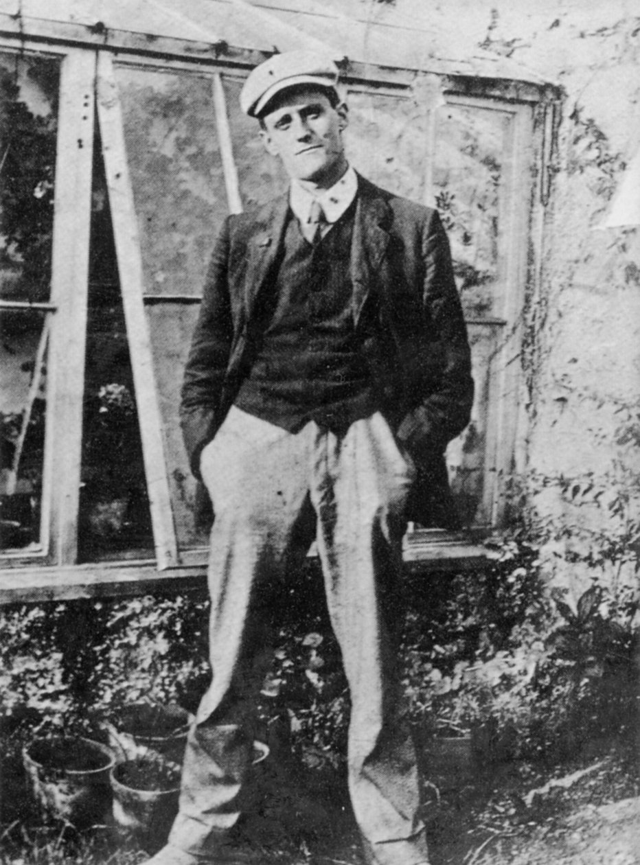 James Joyce nel giardino del suo amico Constantine Curran a Dublino, 1904 da Irish Photographer