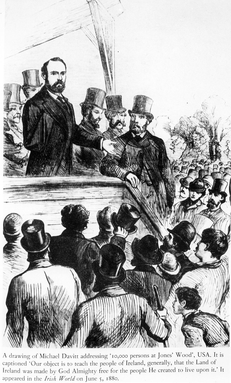 Michael Davitt che si rivolge a 100.000 persone a Jones Wood, USA, da Irish World, 5 giugno 1880 da Irish School