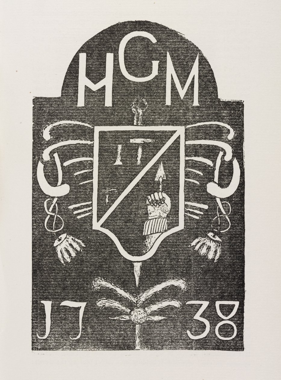Rubbing di una pietra angolare che raffigura simboli massonici, datata 1738 da Irish School