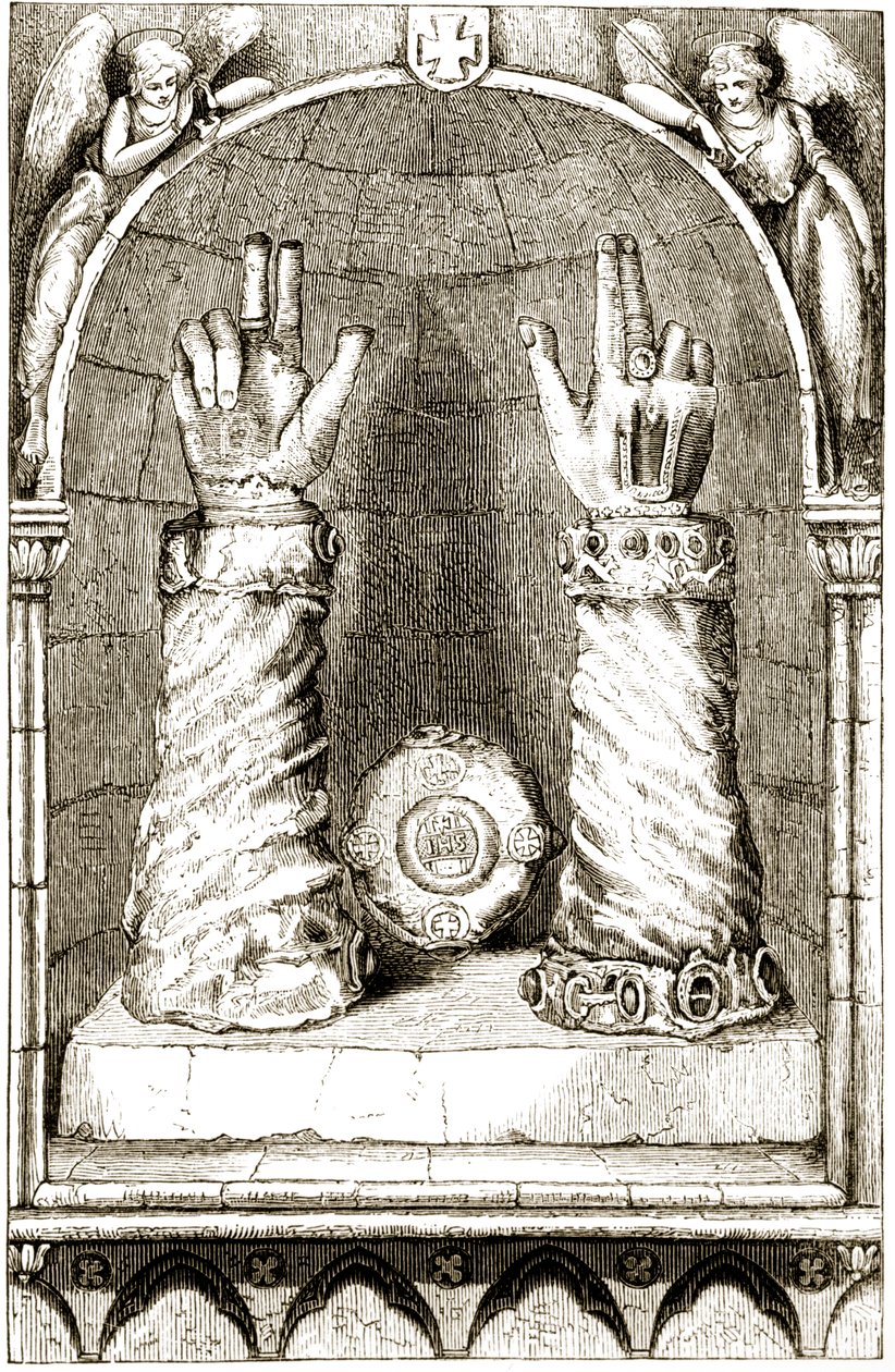 Reliquia della mano di San Patrizio, da The Trias Thaumaturga, o Tre santi miracolosi d