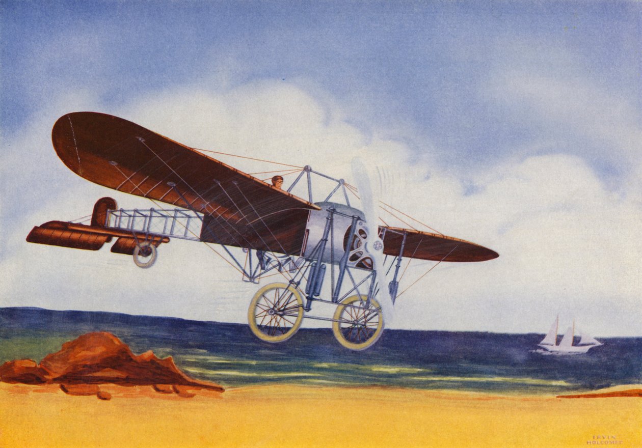 Monoplano Bleriot (litografia a colori) da Irvin L. Holcombe