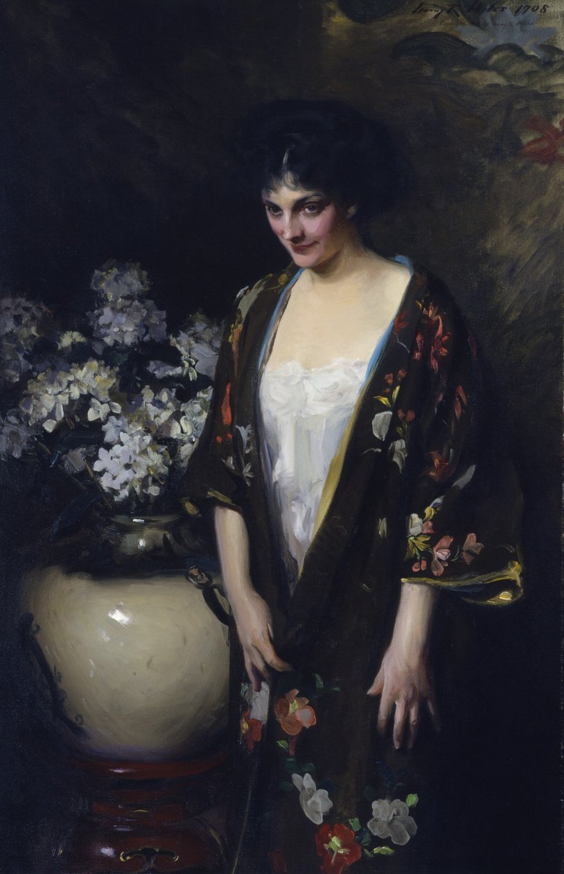 Kimono marrone (Ritratto di Kathryn Beta la Forque) da Irving R. Wiles