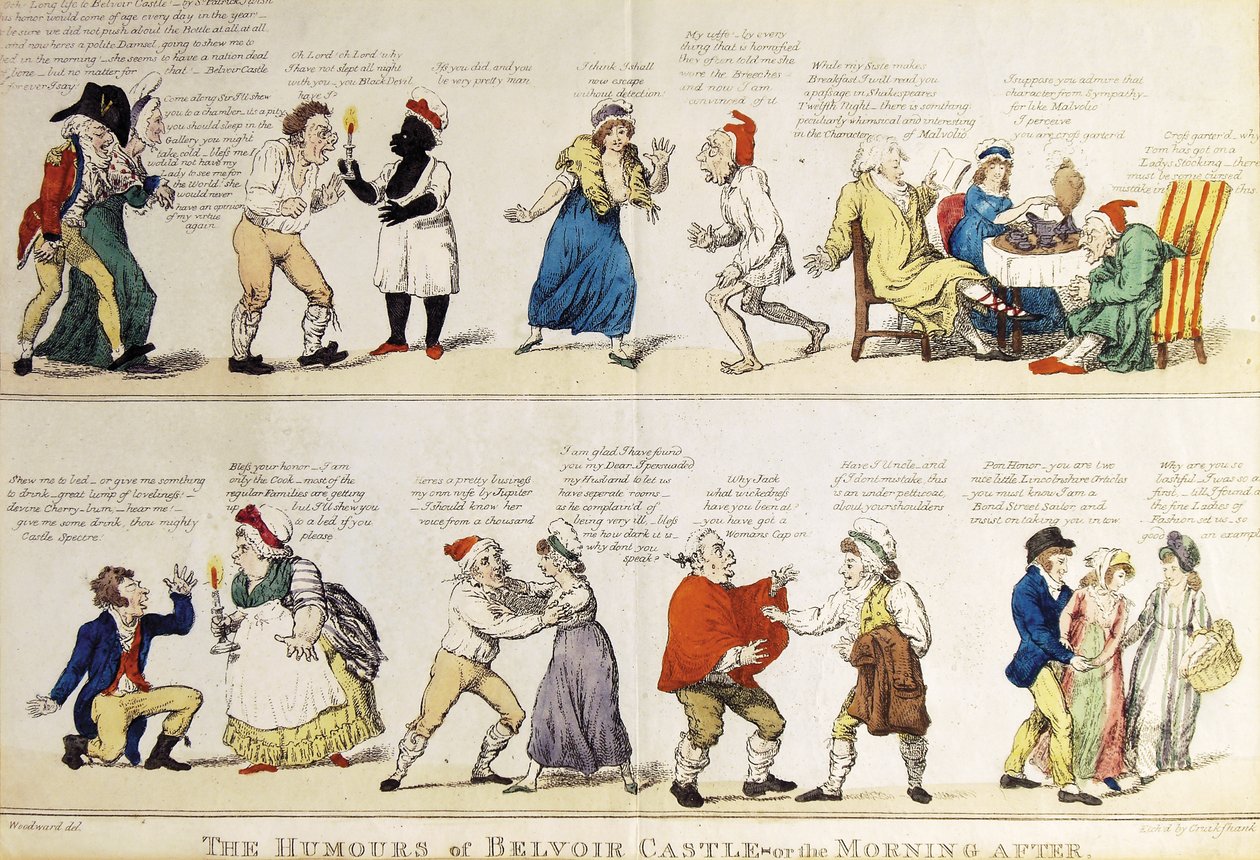 Caricatura che raffigura la festa di maggiore età del 5° duca di Rutland, 1799 da Isaac Cruikshank