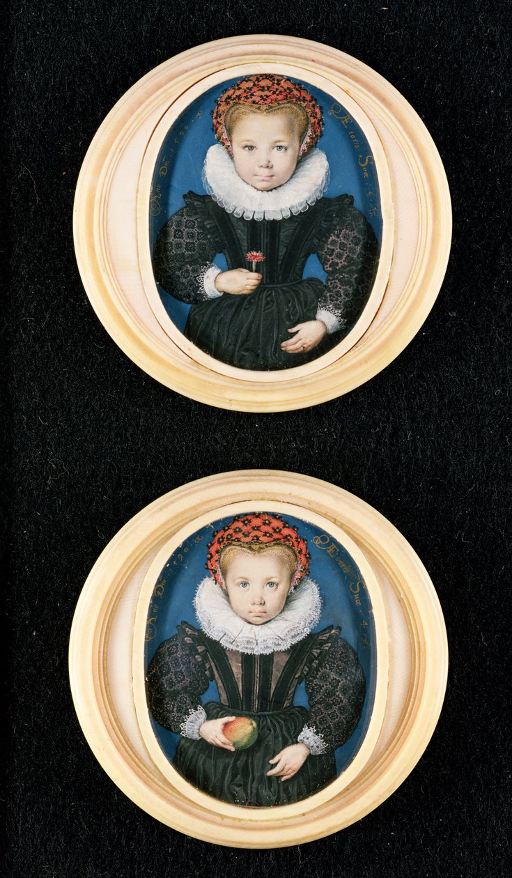 Due bambine, 1590 da Isaac Oliver