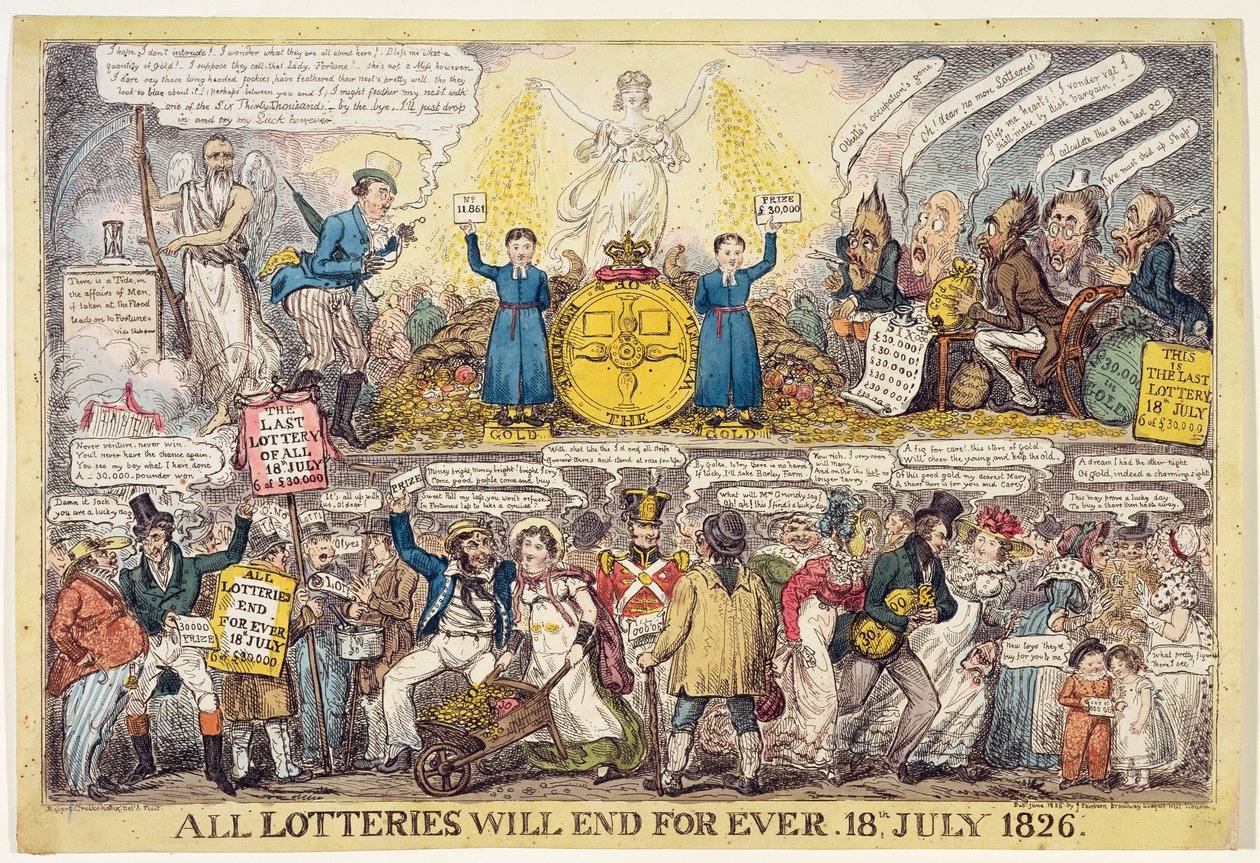 La fine della lotteria, 1826 da Isaac Robert Cruikshank