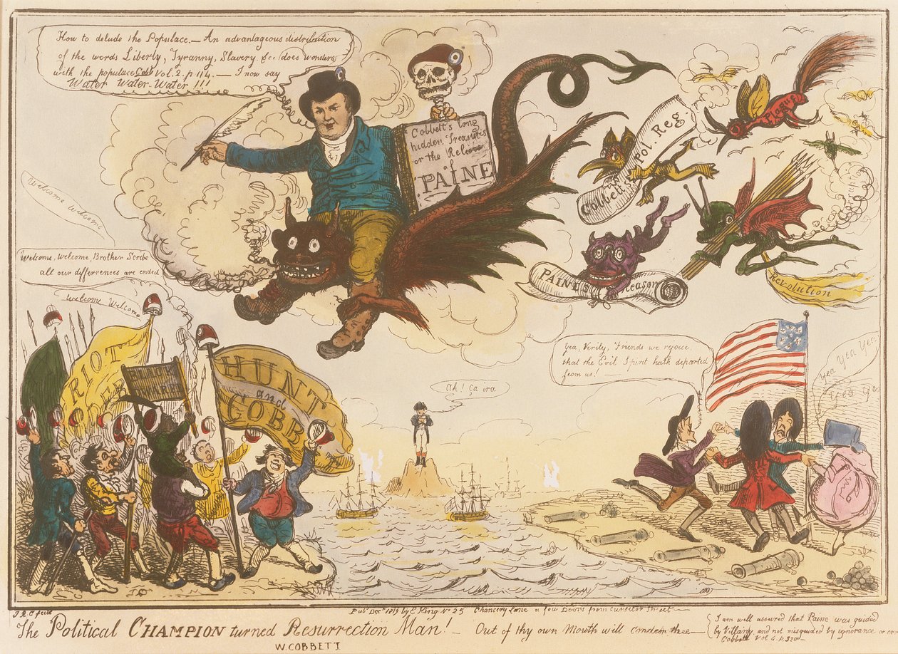 Il campione politico diventato uomo della resurrezione! -Dalla tua stessa bocca ti condannerai.., 1819 da Isaac Robert Cruikshank