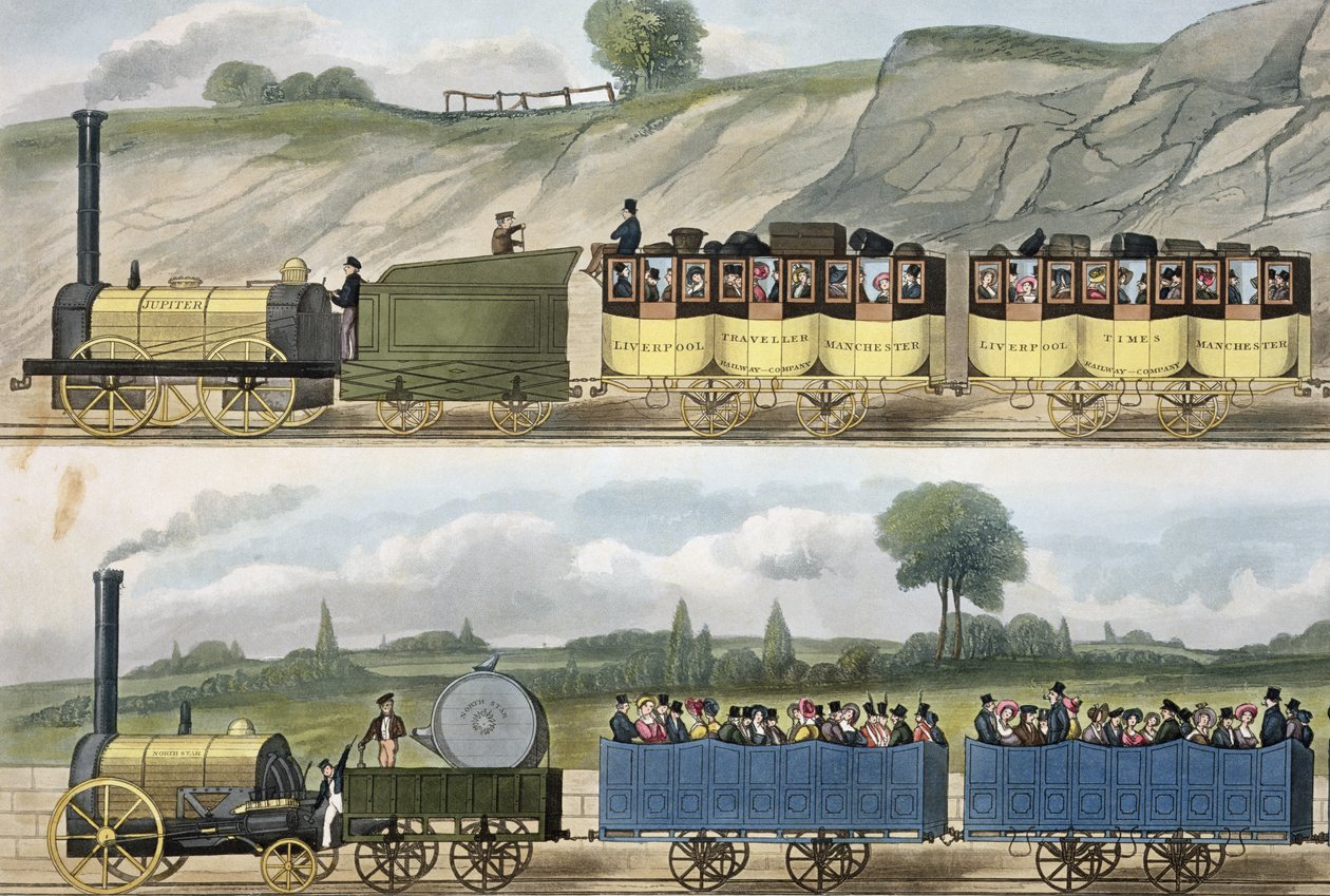 Un treno di prima classe (in alto) e un treno di seconda classe (in basso) da 