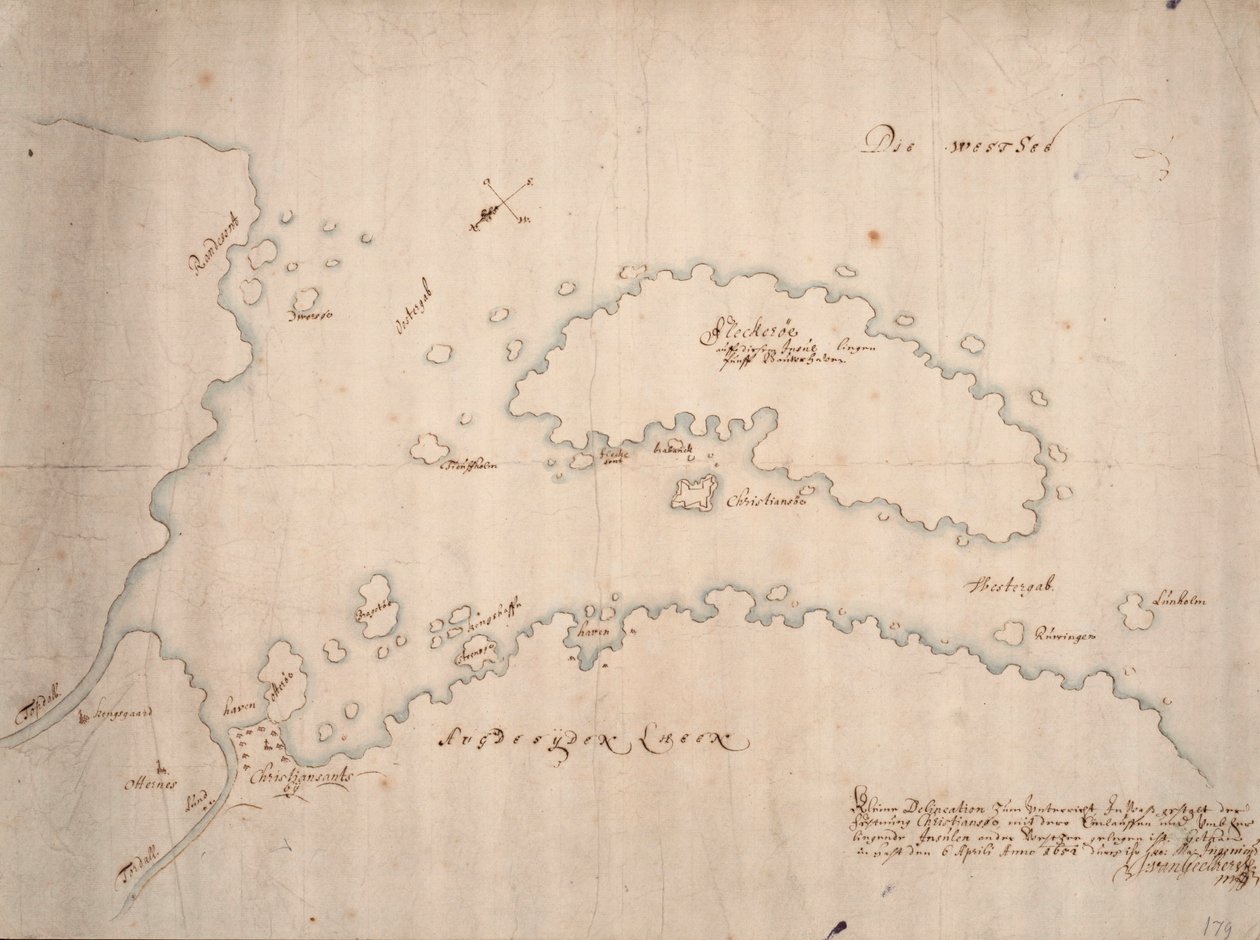 Kleine Delineation zum Unterricht in was gestalt der Festung Christiansøe da Isaac van Geelkerck