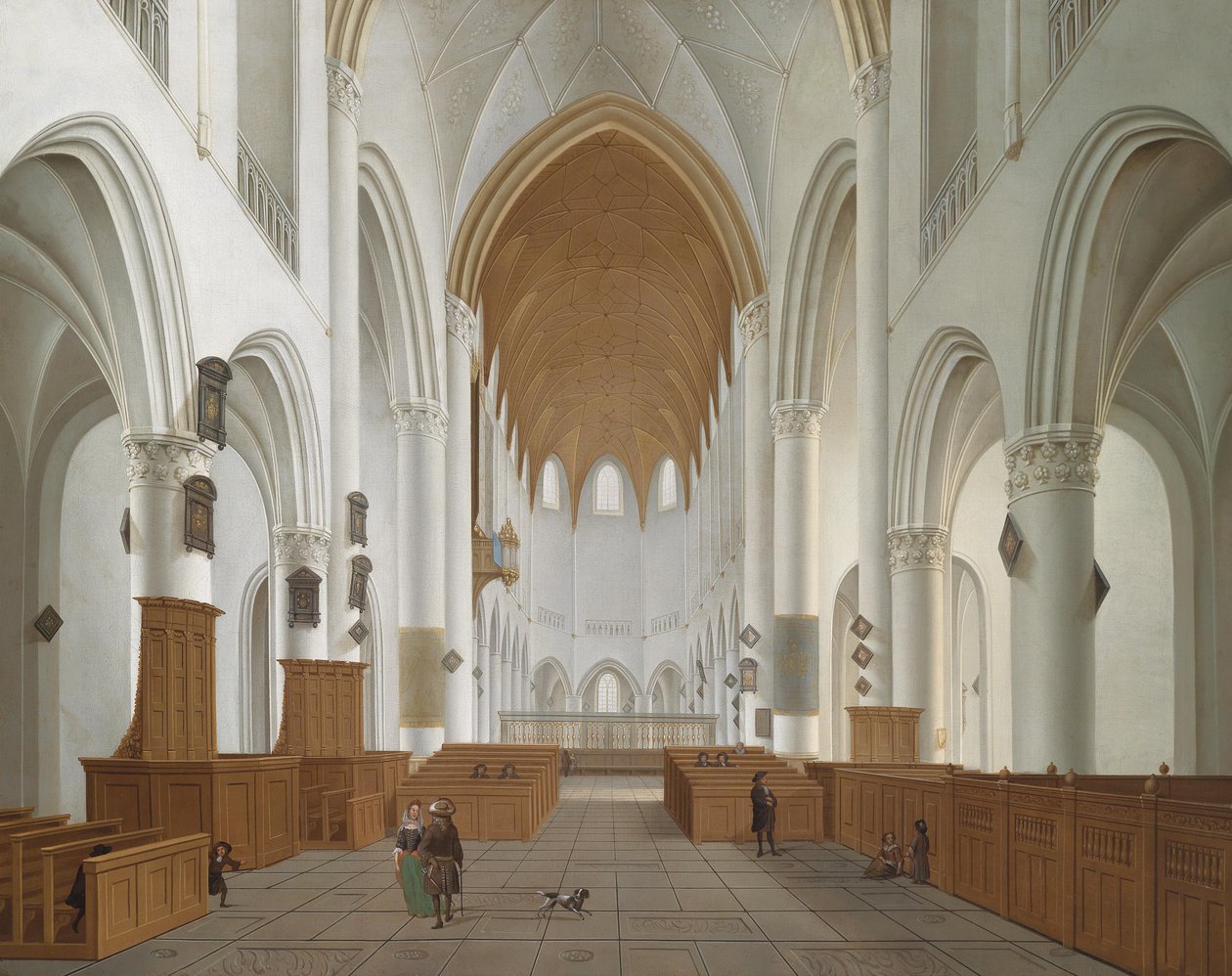 Interno della chiesa di San Bavone a Haarlem da Isaac van Nickele