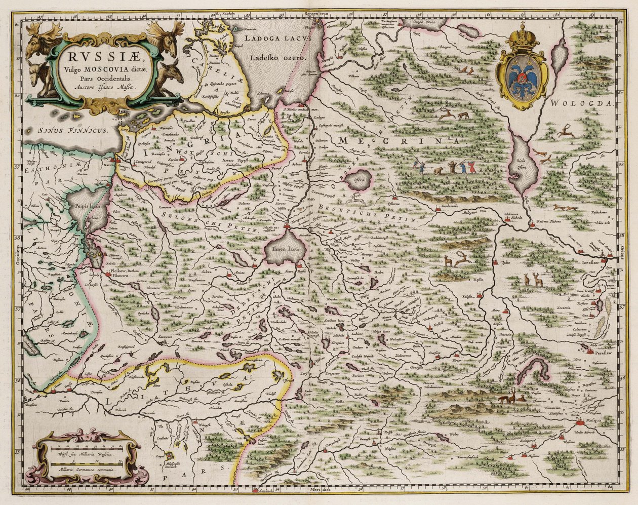 Mappa della Russia occidentale da: Partes Septentrionalis et Orientalis, 1664 da Isaac Abrahamsz. Massa