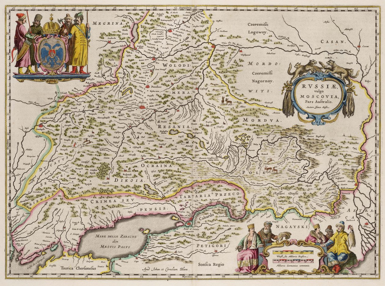 Mappa della Russia meridionale Da: Partes Septentrionalis et Orientalis, 1664 da Isaac Abrahamsz. Massa