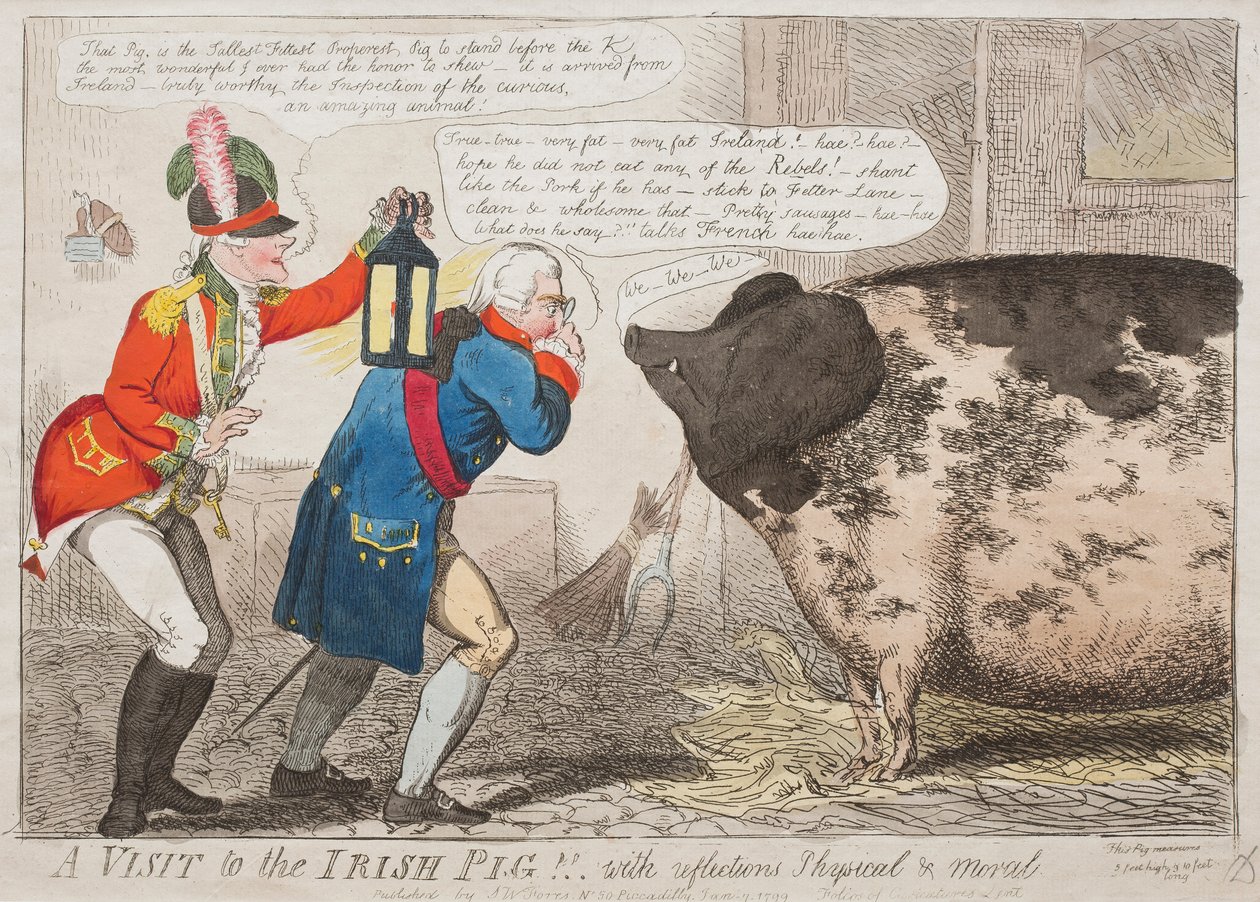 Una visita al maiale irlandese!! Con riflessioni fisiche e morali da Isaac Cruikshank