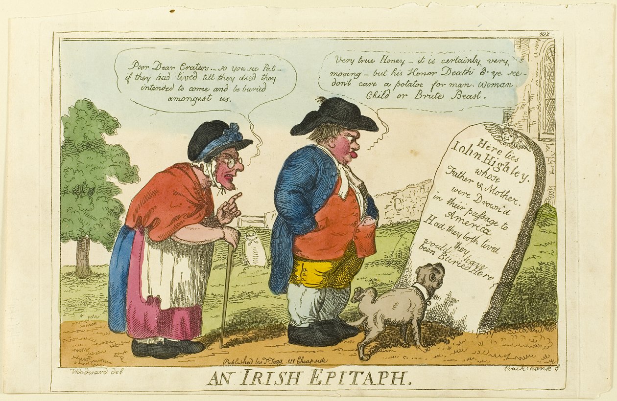 Un epitaffio irlandese da Isaac Cruikshank