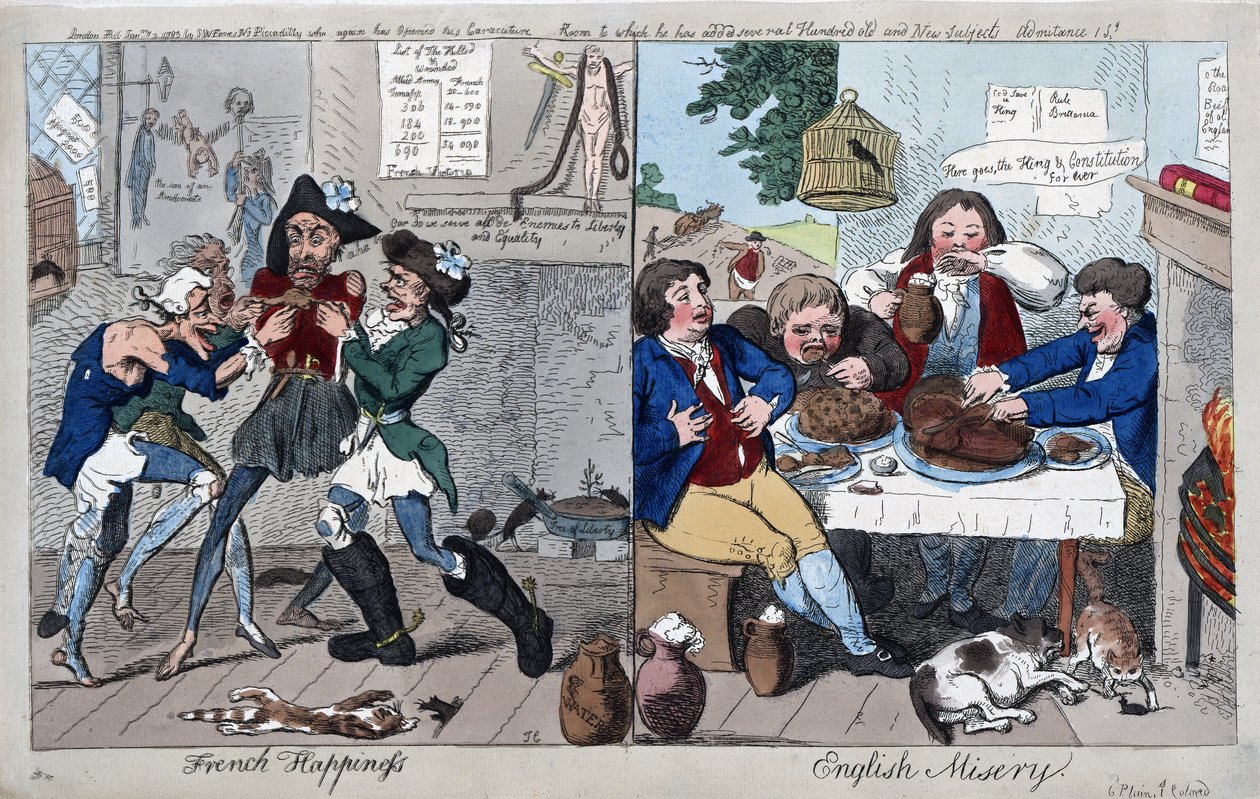 Felicità francese: Miseria inglese da Isaac Cruikshank