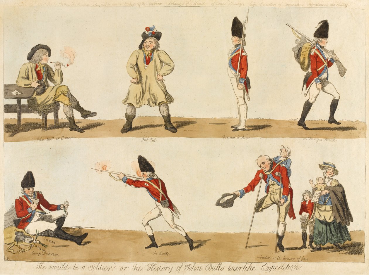 Sarebbe un soldato? o la storia della spedizione bellica di John Bull da Isaac Cruikshank