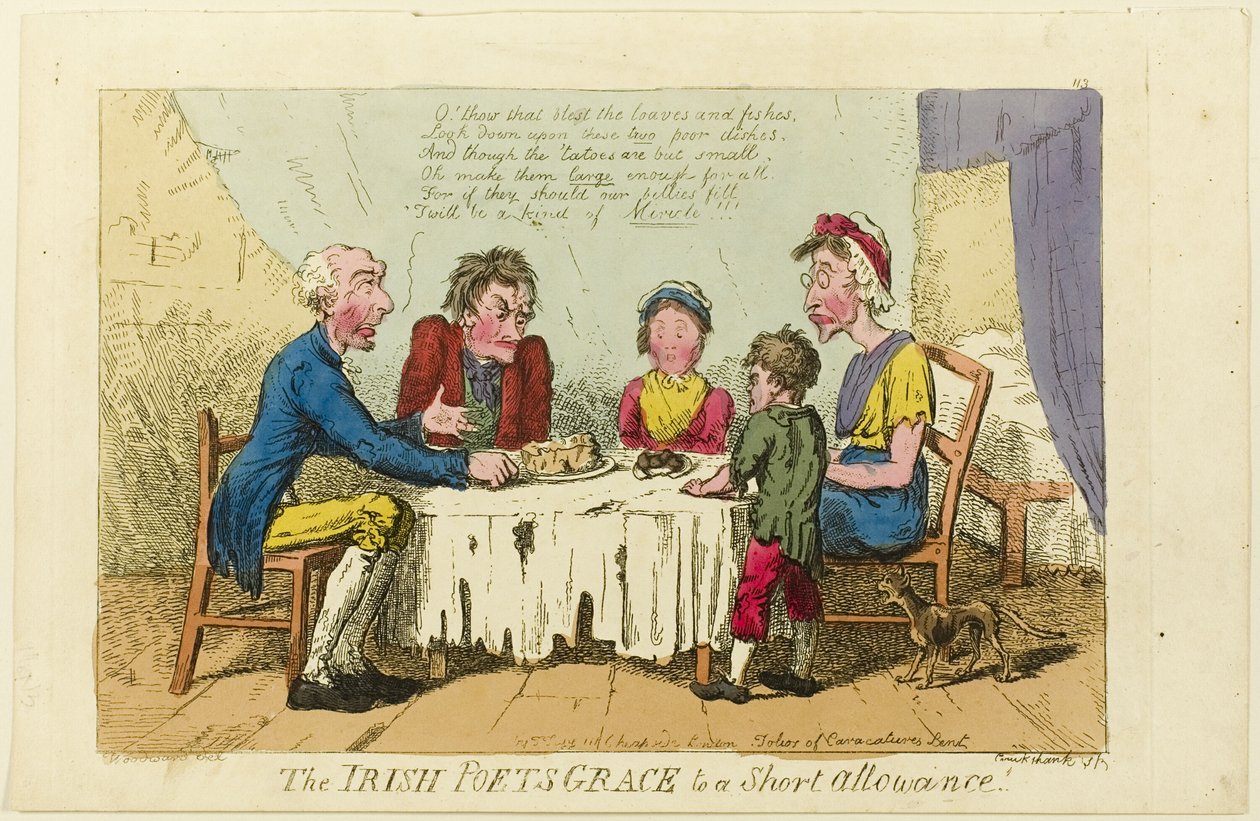 Poeti irlandesi grazia a breve razione! da Isaac Cruikshank